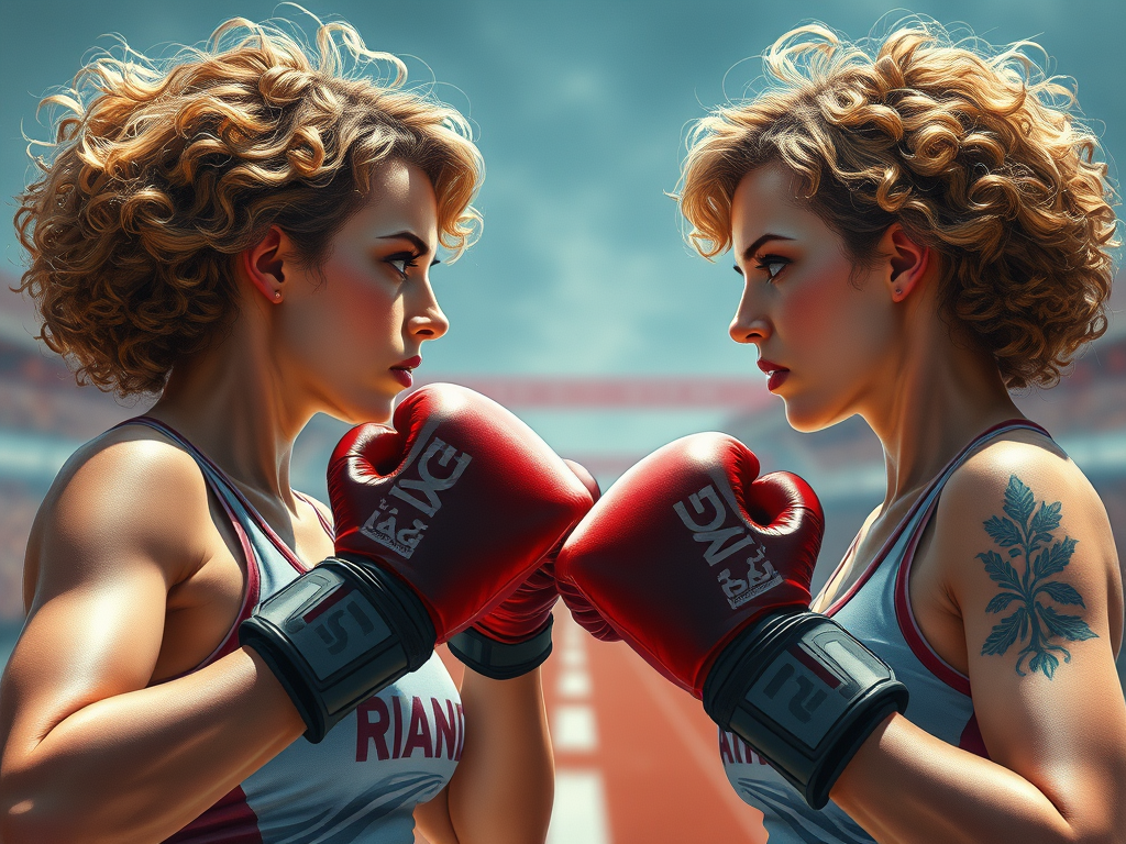 A "much" younger, fitter, not me but AI generated image of me fighting myself. 